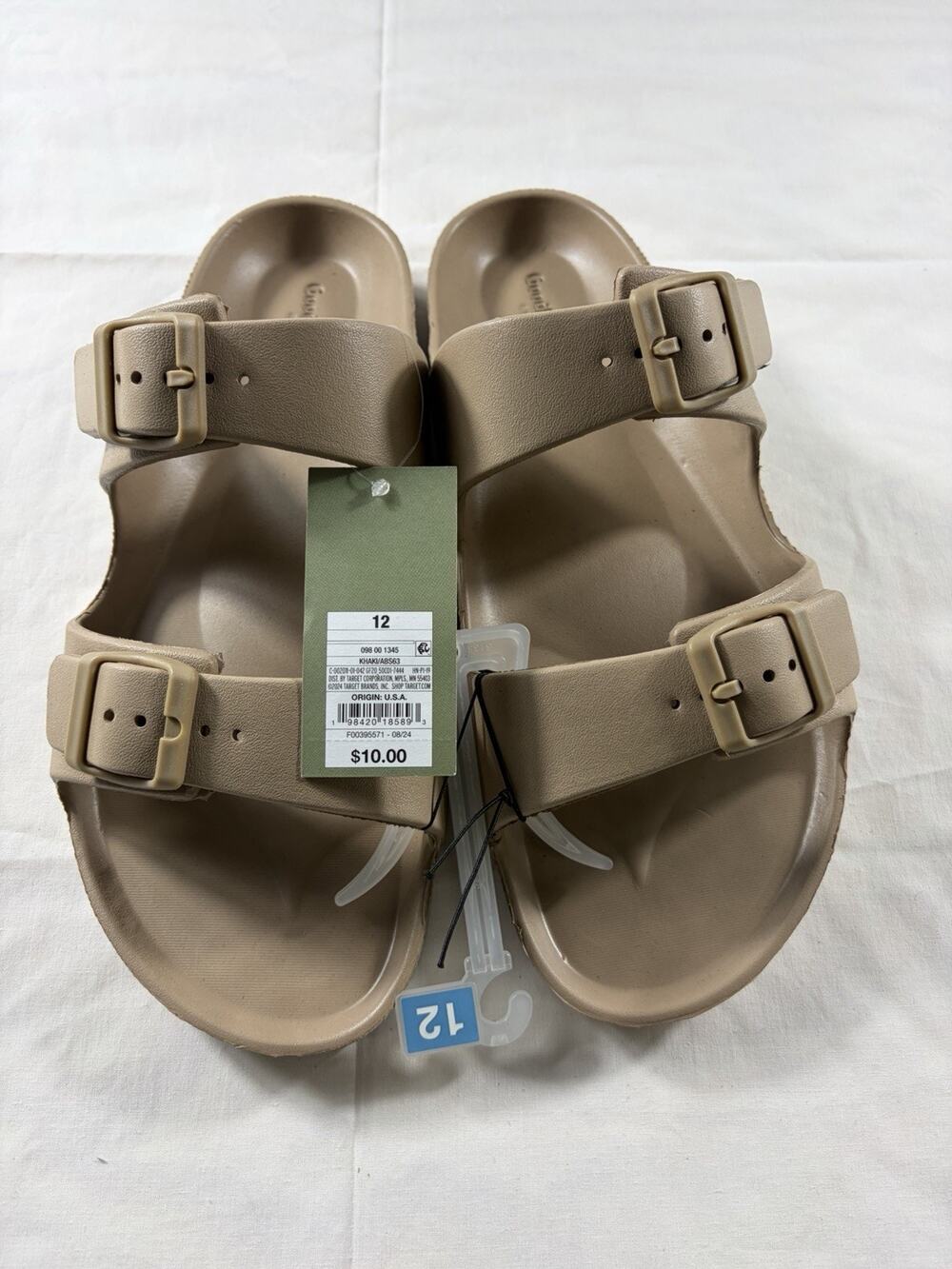 Men's Carson Two Band Slide Sandals - Goodfellow & Co™ Tan 12